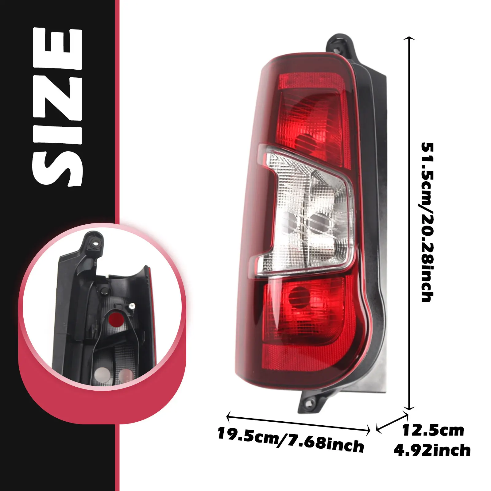 Linke Seite Rücklicht Automotive Zubehör Rückleuchte Verschleißfest Einfache Installation für Vauxhall Combo 2019-2024