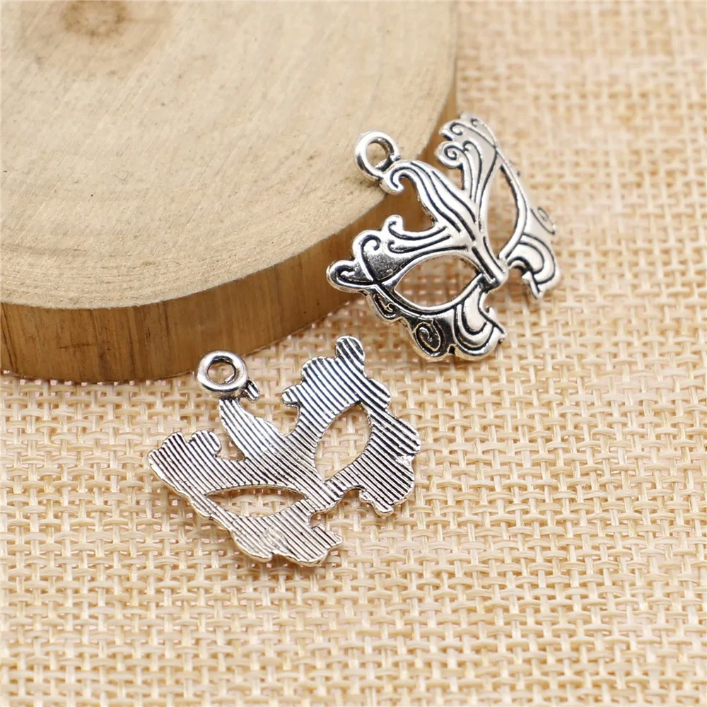WYSIWYG 10 sztuk 21x22mm Masquerade maska Charms teatr maska urok dramat maska urok DIY do tworzenia biżuterii — zdjęcie 2