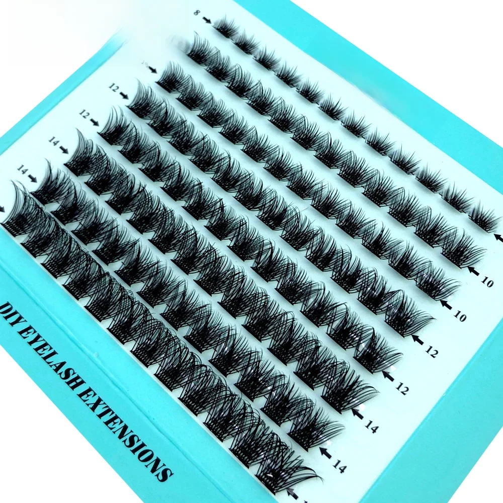 HBZGTLAD-Extensions de Cils Naturels Segmentés, Courbure D, Longueur Mixte, à Faire Soi-Même, pour la Maison