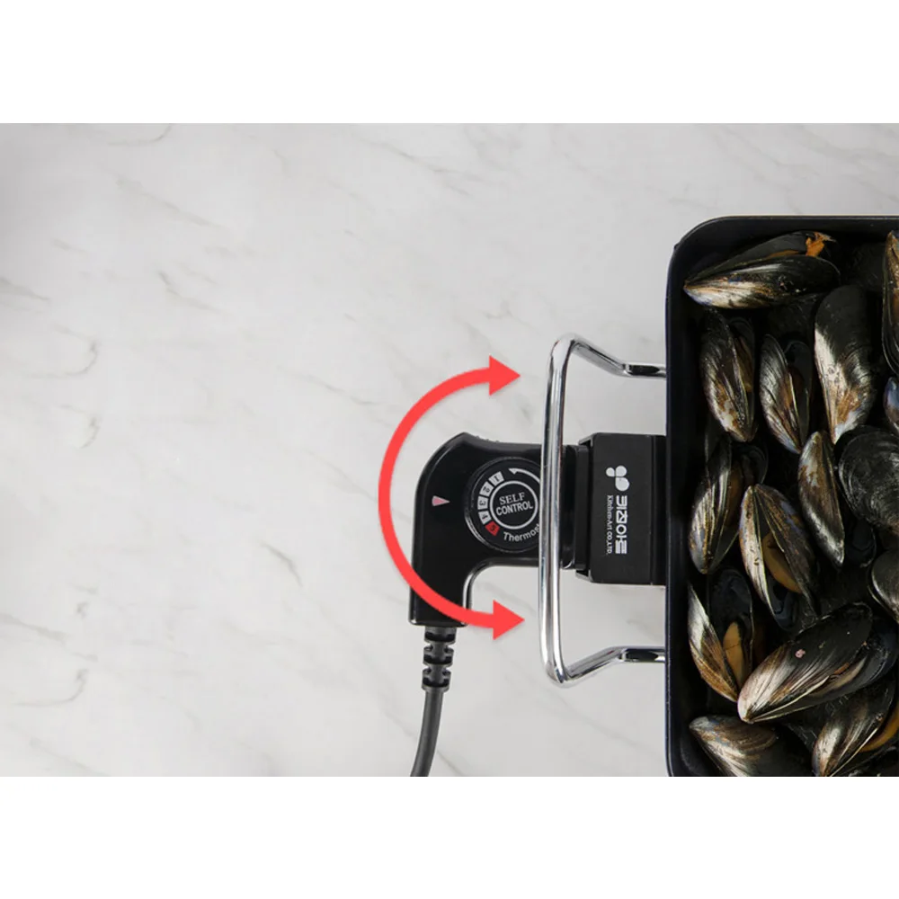 شواية كهربائية مطلية غير لاصقة ، فن المطبخ ، عملية سهلة ، عملية سهلة ، ارتفاع قابل للتعديل ، صفيحة تسخين من الزيت إلى الطريق ، تحكم في درجة الحرارة من 5 مراحل ،