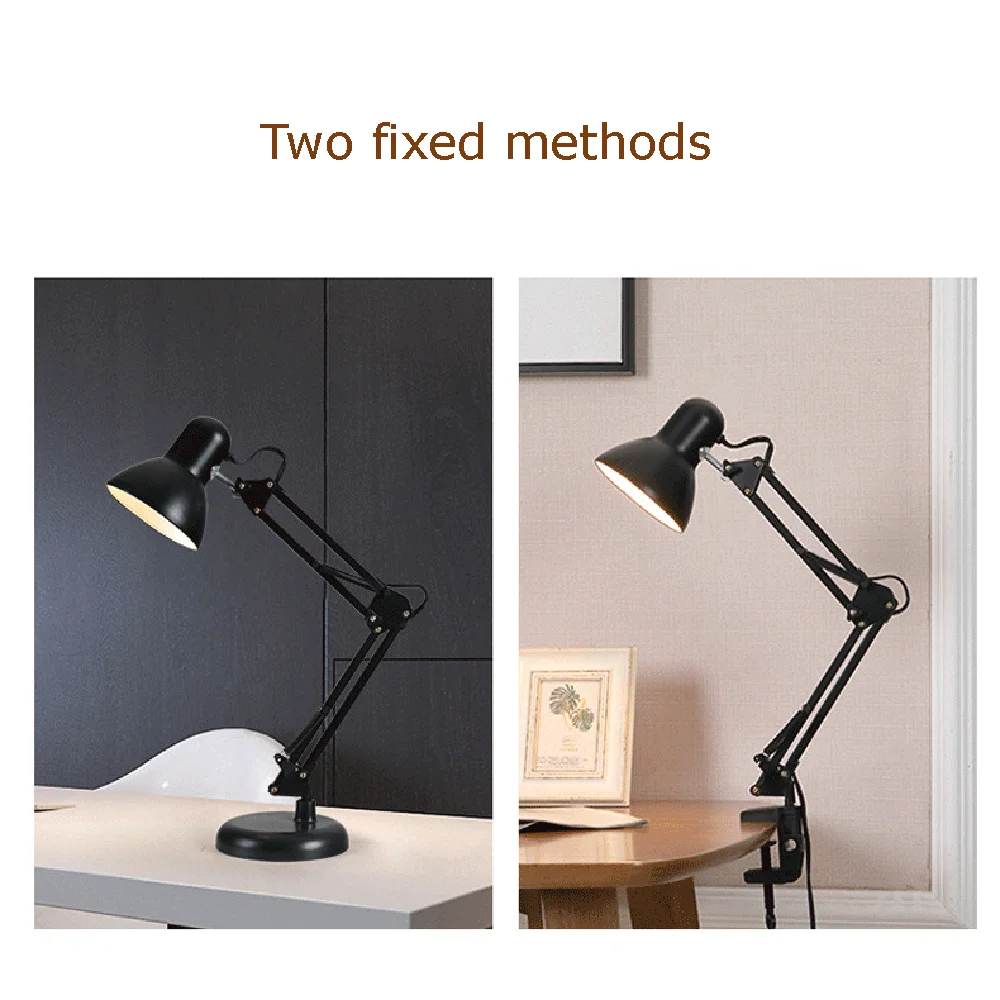 E27 Desktop  LED Desk Lamp Eye Protection Night Light Adjustable clip-On Study  Flexible Folding Bedroom Reading Lamp