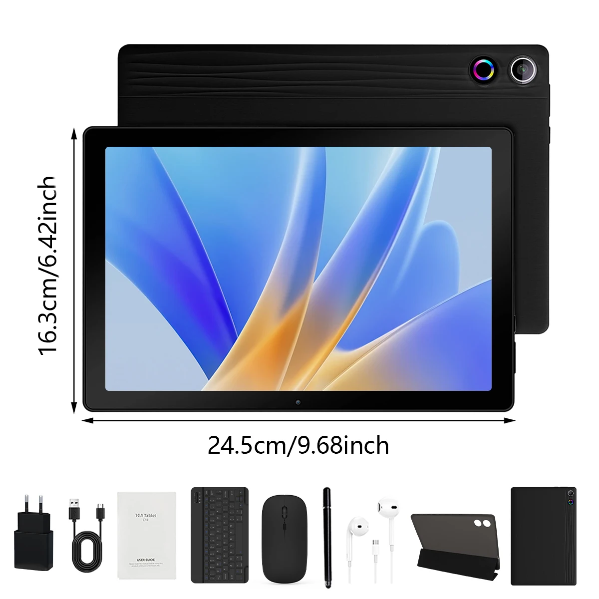 Android 14 Tablet 10 inch 12GB RAM 64GB ROM uitbreidbaar tot 1TB WIFI6 Widevine L1 GMS 5000mAh Stylus Toetsenbord Muis Hoofdtelefoon Case Set - afbeelding 1