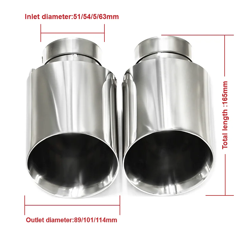 1 Pcs Universal Exhaust Tip Stainless Steel Exhaust Muffler Tip Tailpipe Oblique Customized Size Car Exhaust Tip Universal