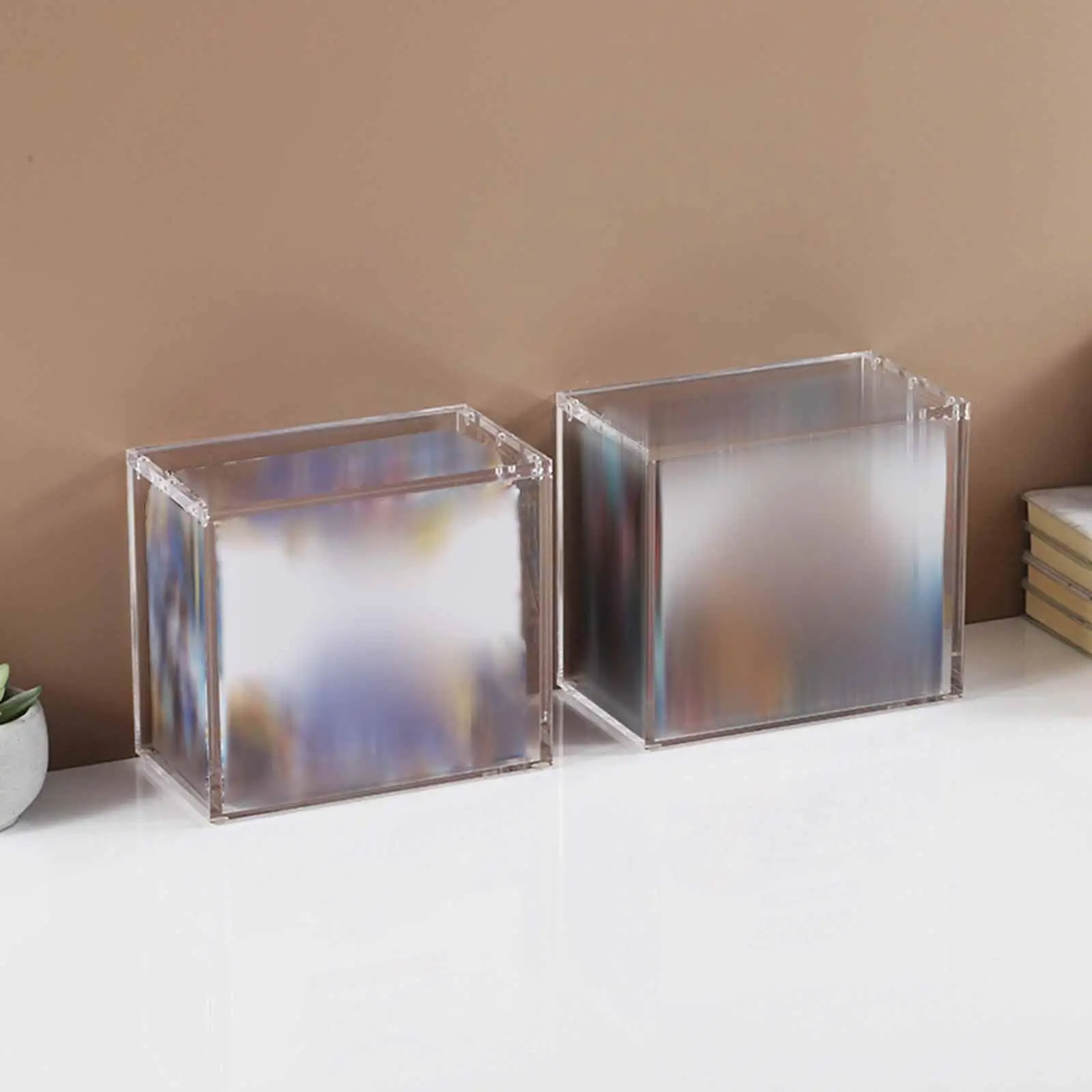 Figure Display Case Clear Acrylic Display Case Cabinet Versatile Game Card Organizer Stackable for Home Office Car Models Doll