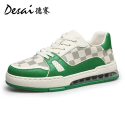 DS3060 Desai Board Shoes Men's Summer New Thick Sole Lightweight Casual Sports Shoes Genuine Leather Breathable Thin Versatile S