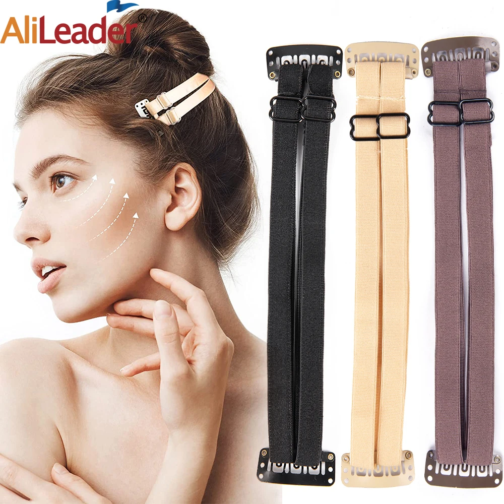 New Single/Double Belt Instant Face Lift Band Stretching Band For Lift The Eye & Eyebrows Adjustable Elastic Band With Wig Clips