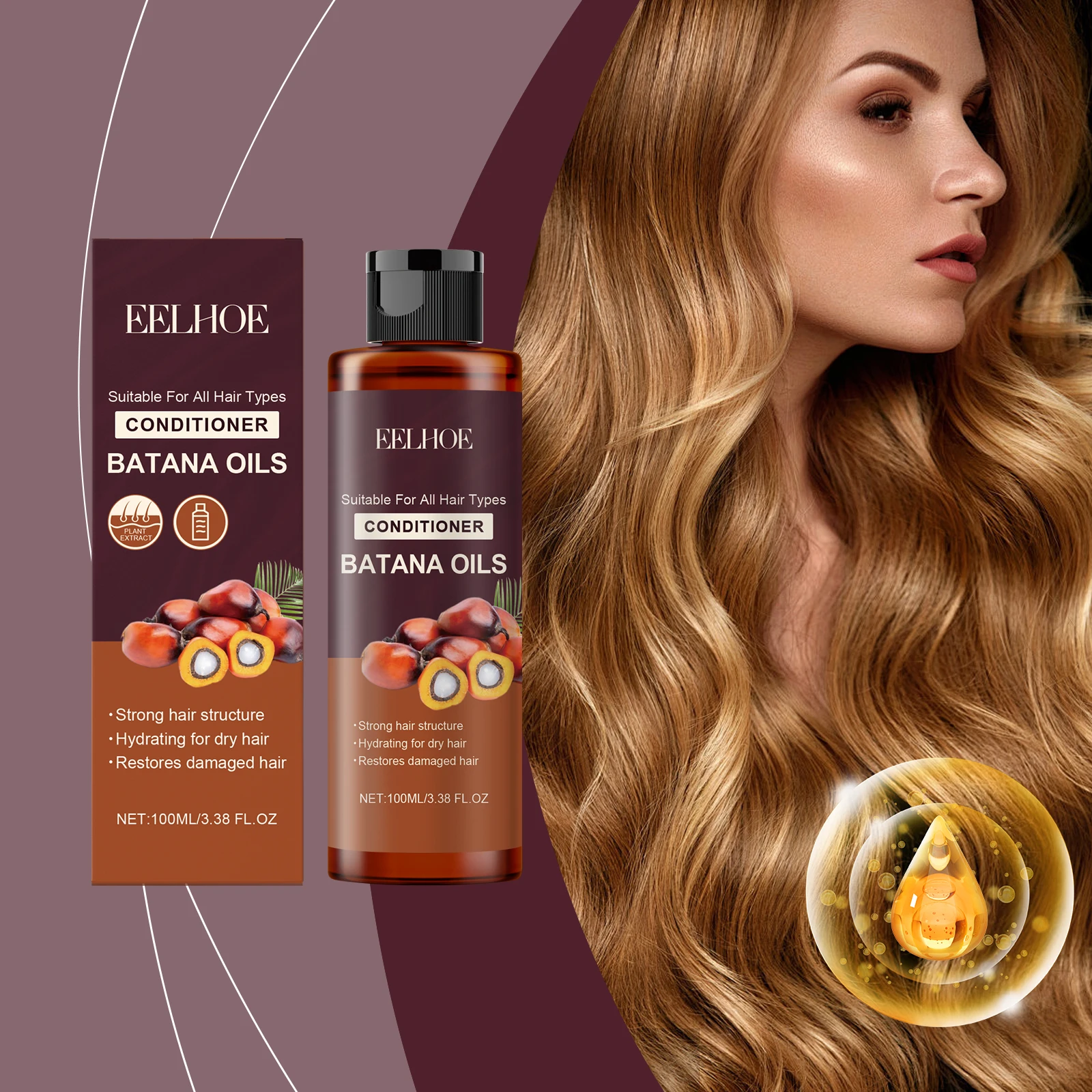 

Eelhoe Batana Hair Conditioner Repairs Dry And Split Hair Replenishes Moisture Smoothly Improves Frizz And Hair Care