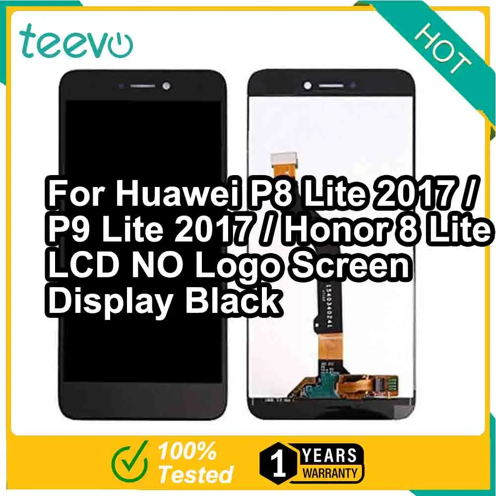 

Teevo LCD For Huawei P8 Lite 2017/P9 Lite 2017/Honor 8 Lite Screen Display & Touch Screen Digitizer No Logo Black