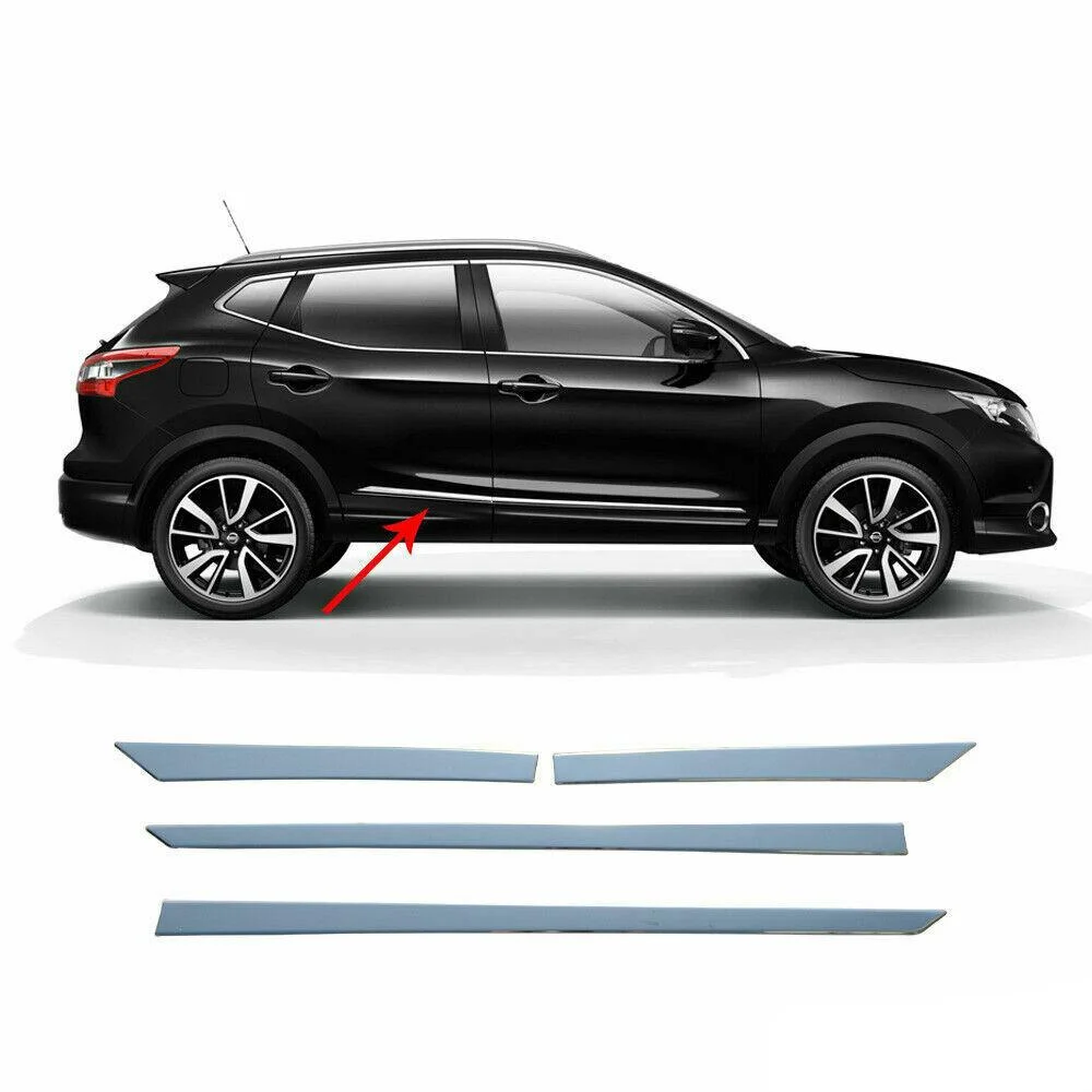 For Nissan Qashqai J11 chrome side door trim cover streamer stainless steel external car accesses parts auto products