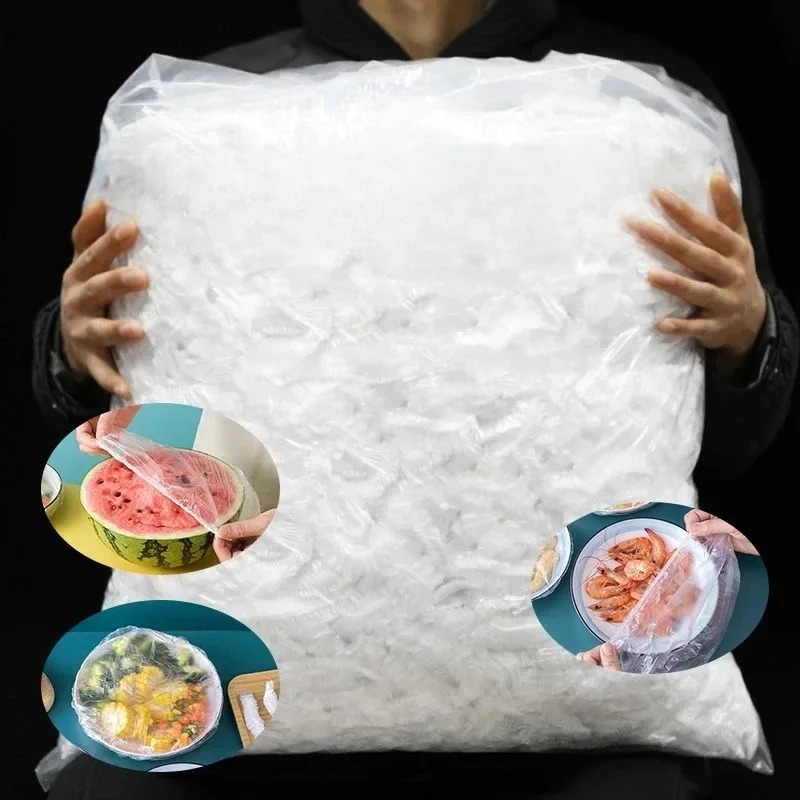 Jednorazowa osłona na żywność Saran Wrap Osłona jelitowa Plastikowa torba spożywcza zapewniająca świeżość Akcesoria do przechowywania w kuchni Elastyczna osłona na miskę — zdjęcie 2