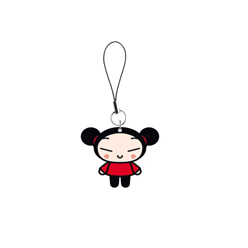 China Doll Pucca Mobile Phone Chain Keychain Gift Pucca Phone Charms Funny Pendant Small Pendant Keyring