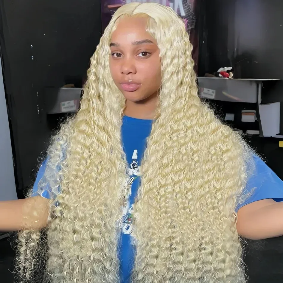 

Linktowig 613 Curly Wigs Honey Blonde 13x6 HD Lace Front Human Hair Wigs Loose Deep Wave 13×5 Transparent Lace Frontal Wig 250%