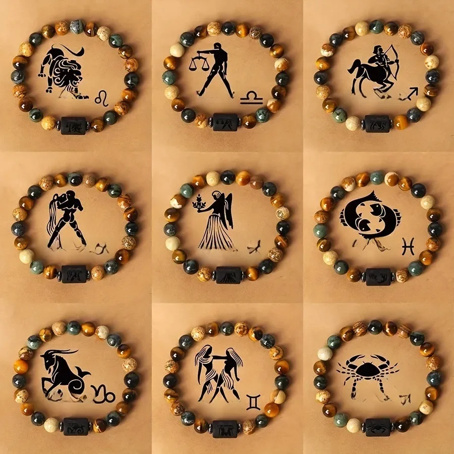 JD 12 signes du zodiaque Bracelet Homme 12 Constellation bijoux pour hommes femmes scorpion gémeaux sagittaire Bracelet cadeaux d'amitié