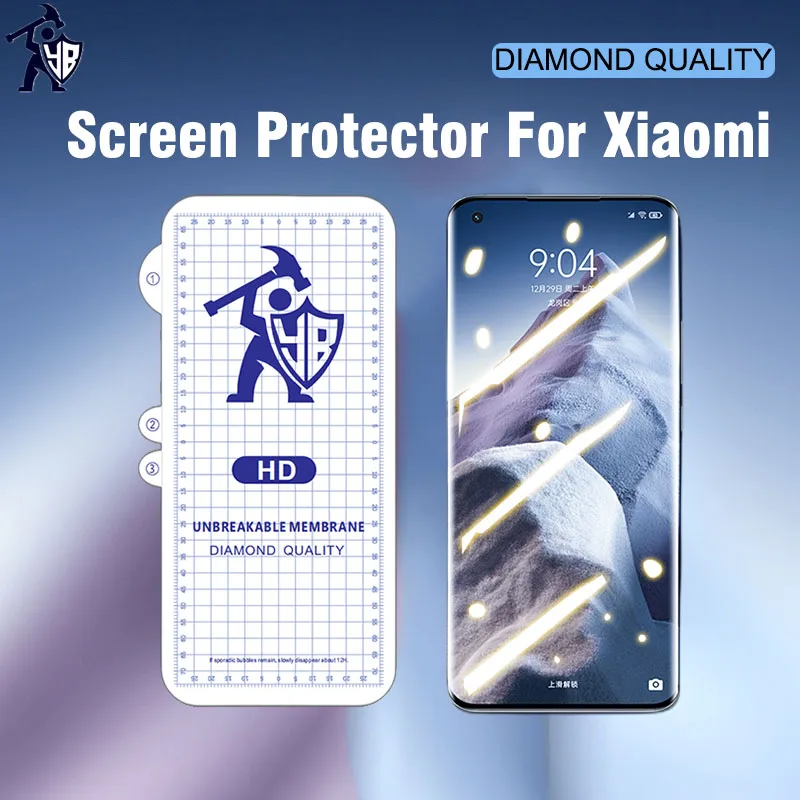 2Pcs Hydrogel Film For Xiaomi 13 Pro 12 11 10 Ultra Note 10 Lite Mix 4 CC9 Pro Civi Redmi K40 Black Shark 4 HD Screen Protector