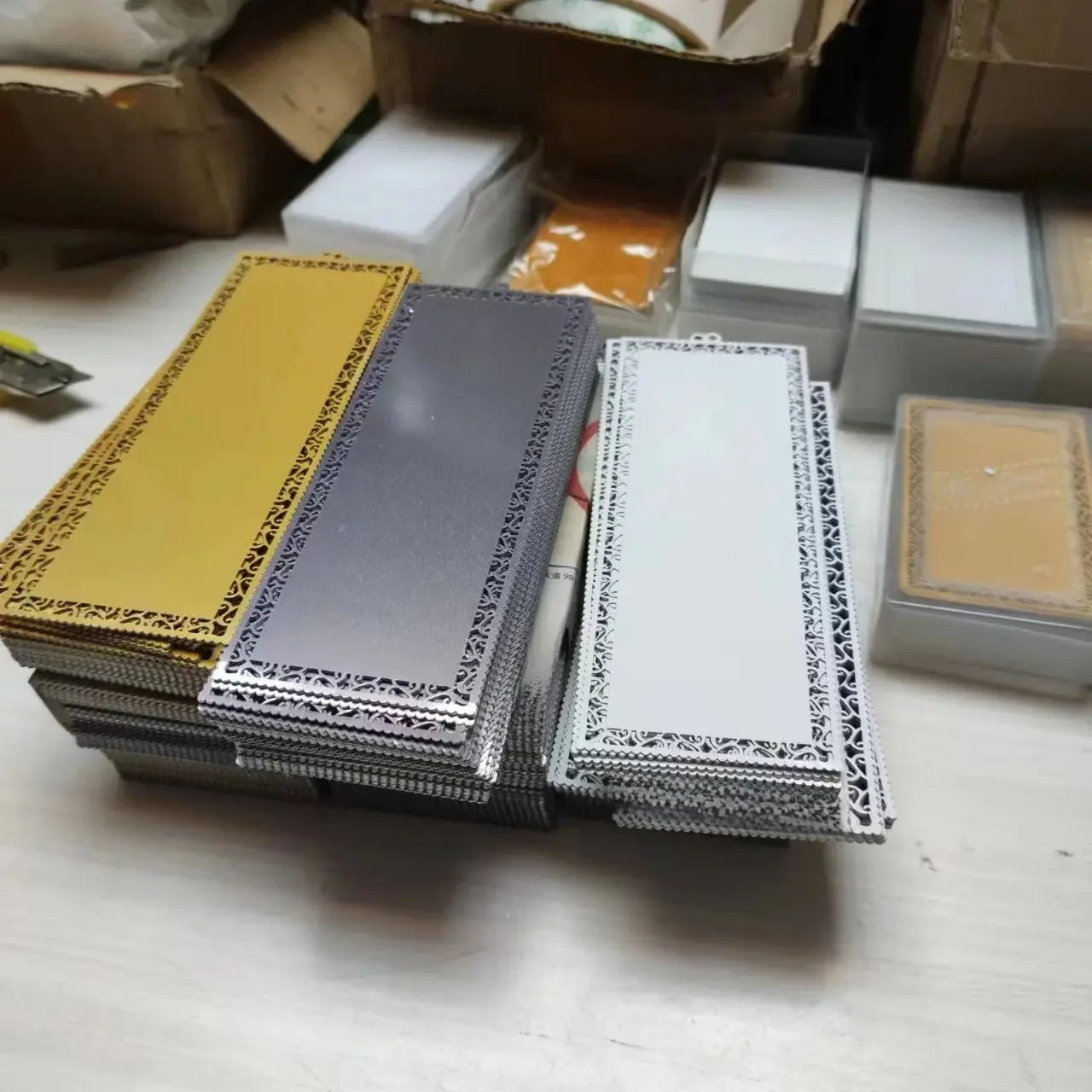 FERR WYSYŁKA 100 sztuk 0.2mm Puste Sublimacyjne Metalowe Zakładki DIY Drukowanie Srebrny/Złoty/Biały Atrament Sublimacyjny Papier Transferowy — zdjęcie 2