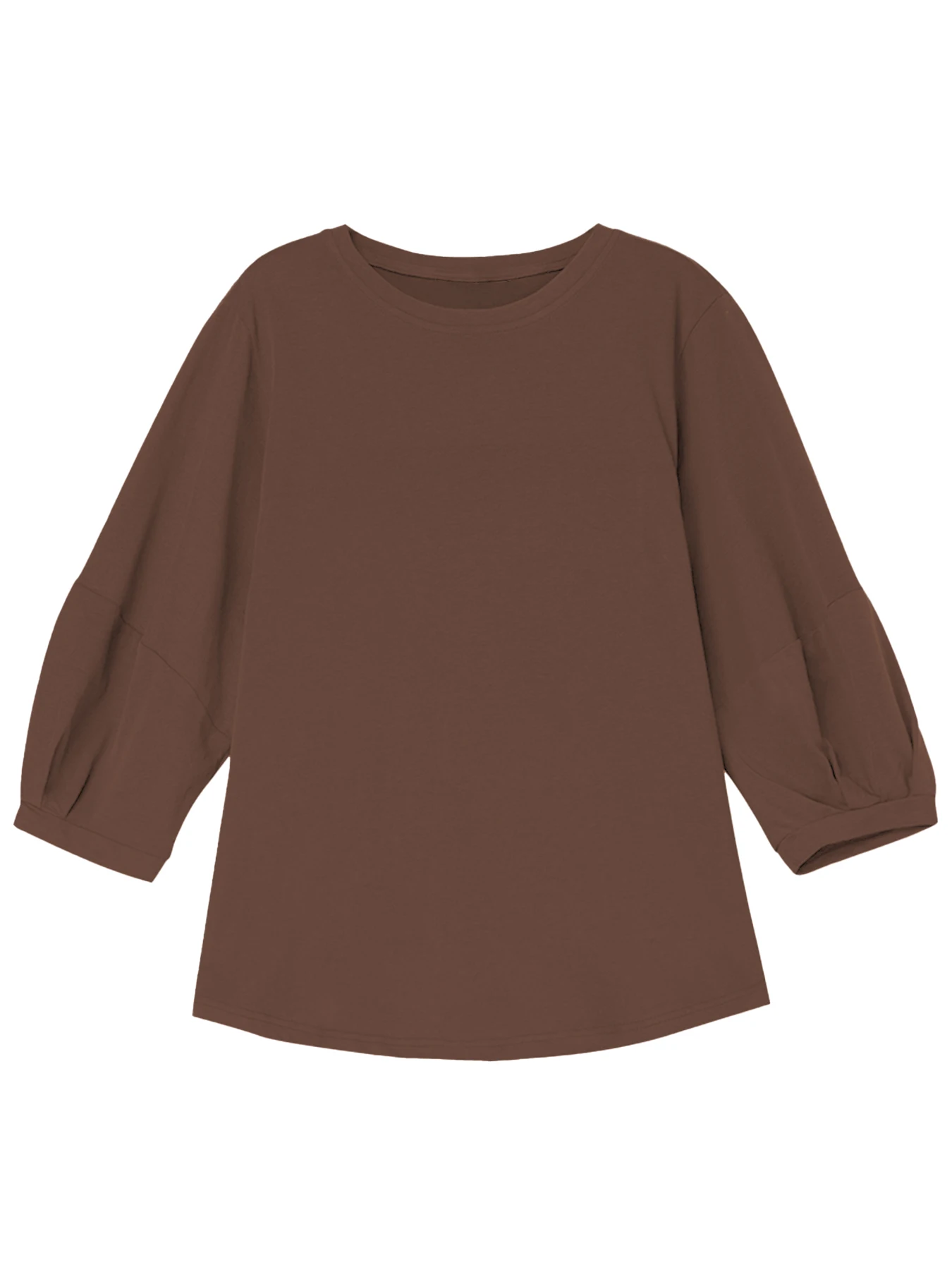 Damen-Tops mit 3/4-Ärmeln, Rundhalsausschnitt, lässig, trendig, lockere T-Shirts – Detail 19