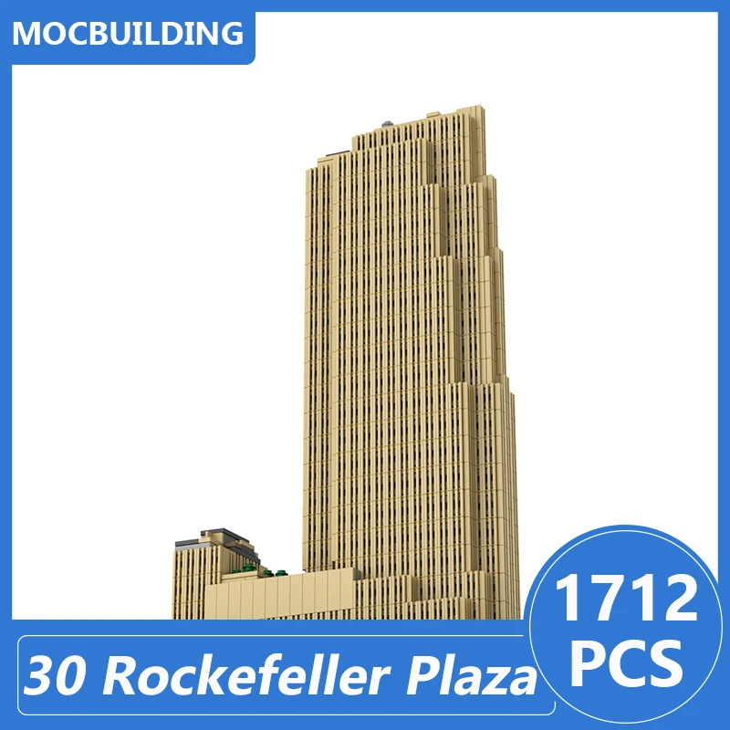 30 록펠러 플라자 1:800 스케일 건축 모델 MOC 빌딩 블록 DIY 조립 브릭 컬렉션 디스플레이 장난감 선물 1712PCS