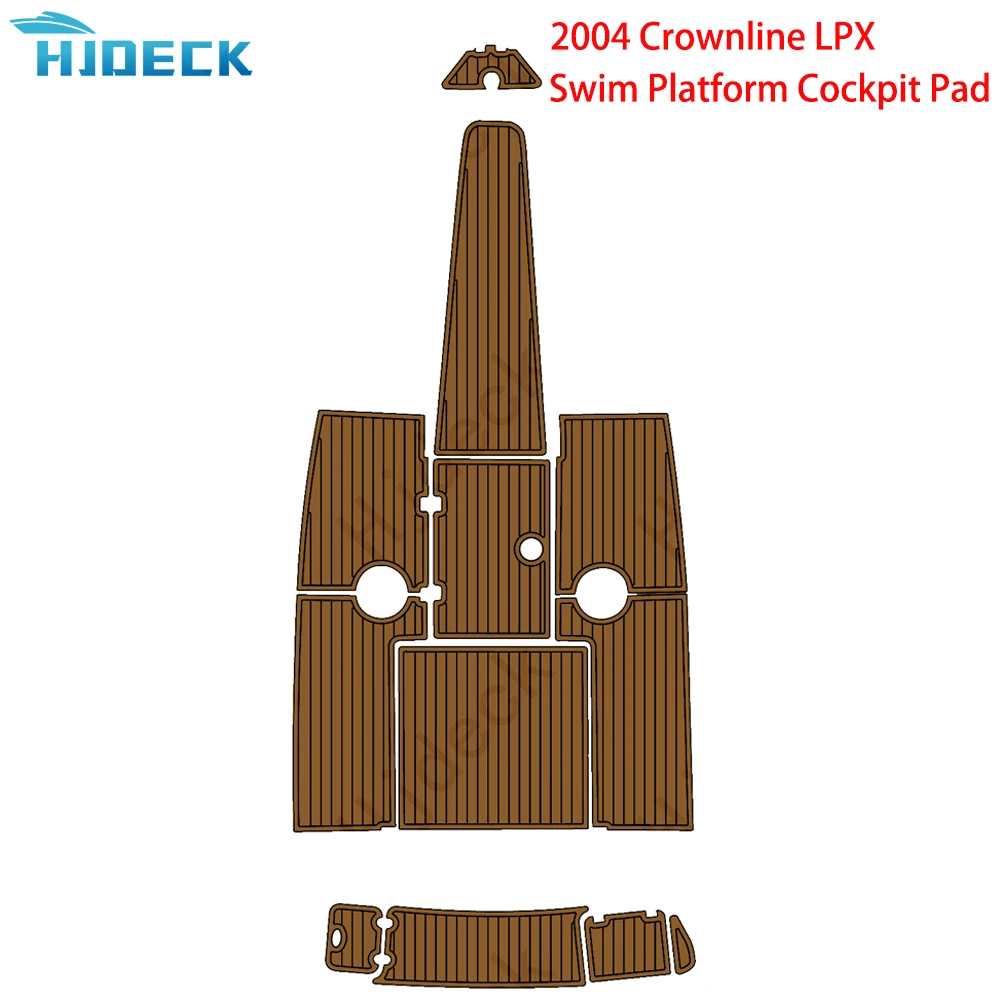 Hjdeck Boat Accessories Pad Compatible With 2000 Crownline 266 Swim Platform Cockpit Boat EVA Faux Teak Decking Floor Mat