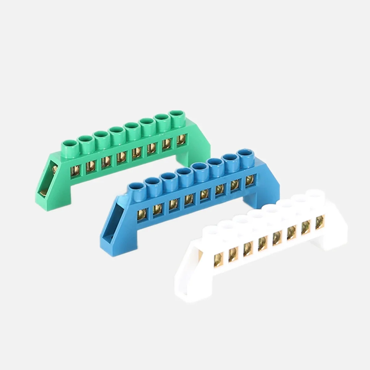 Blauw Wit Groen Nullijn 4Pin 6Pin 8Pin 10PiN 12PiN Messing Schroef Aarding Brug Blokaansluiting Aarde En Neutrale - afbeelding 2