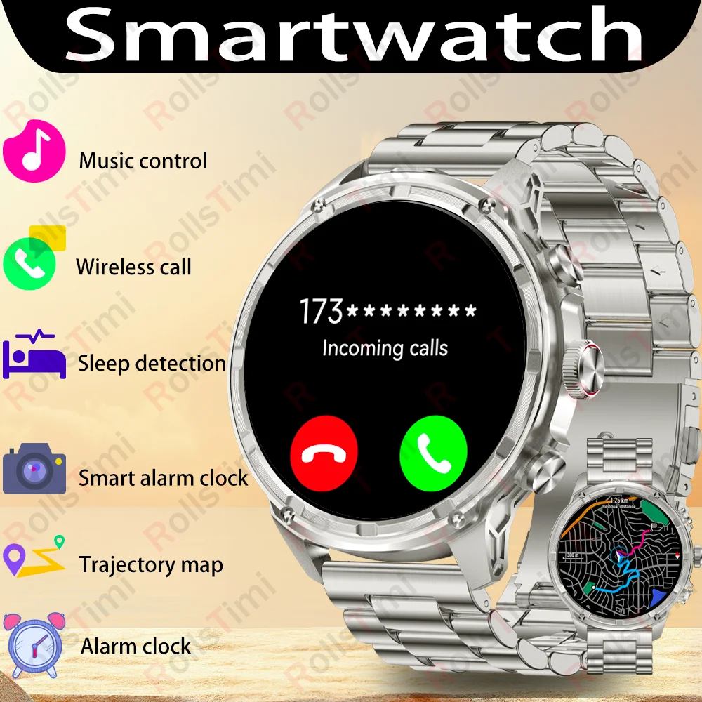

New Smart Watch Men AMOLED Screen Outdoor IP67 Waterproof Bluetooth CallSmartwatch Fitness Sports Watches Sleep Health Monitor