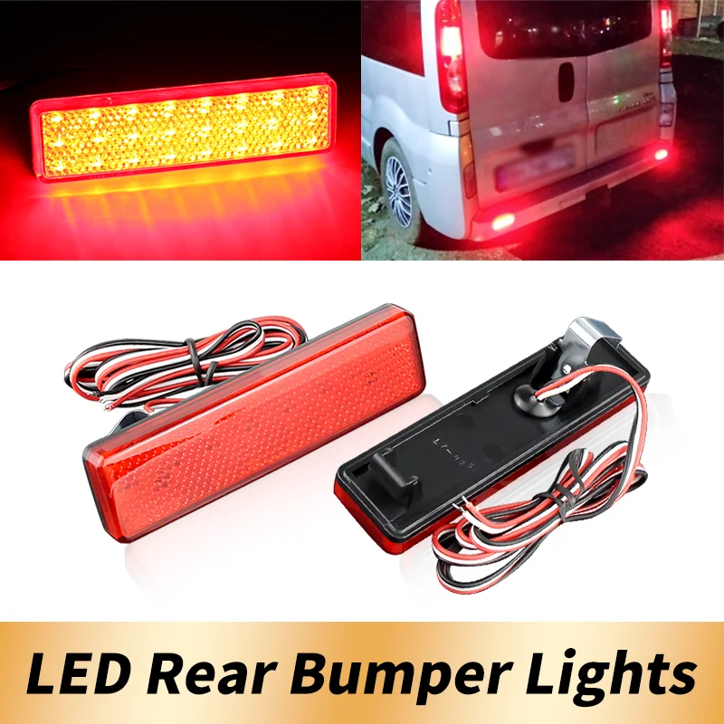 

Red/Black Lens LED Rear Bumper Reflector Tail Light Red For Opel Vauxhall Vivaro Movano A Renault Master Trafic Nissan Primastar