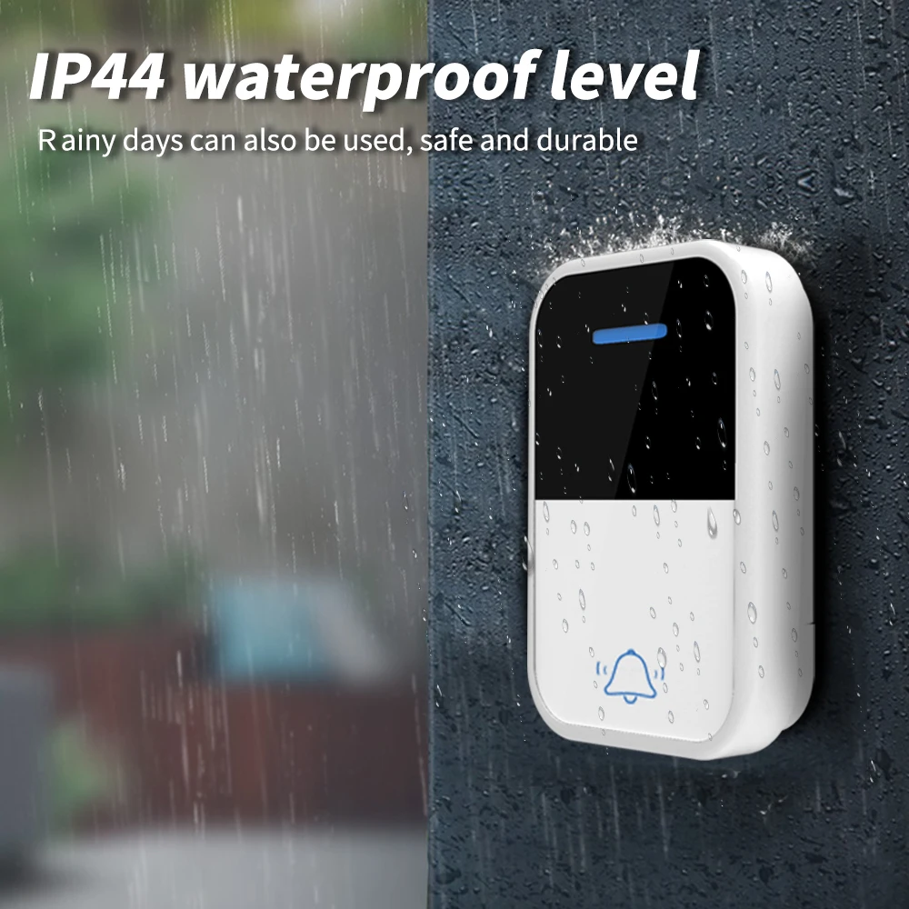 Outdoor Wireless Doorbell Waterproof Push Button No Baterry Required Self-powered Acrylic Panel 38 Songs Ring Door Bell