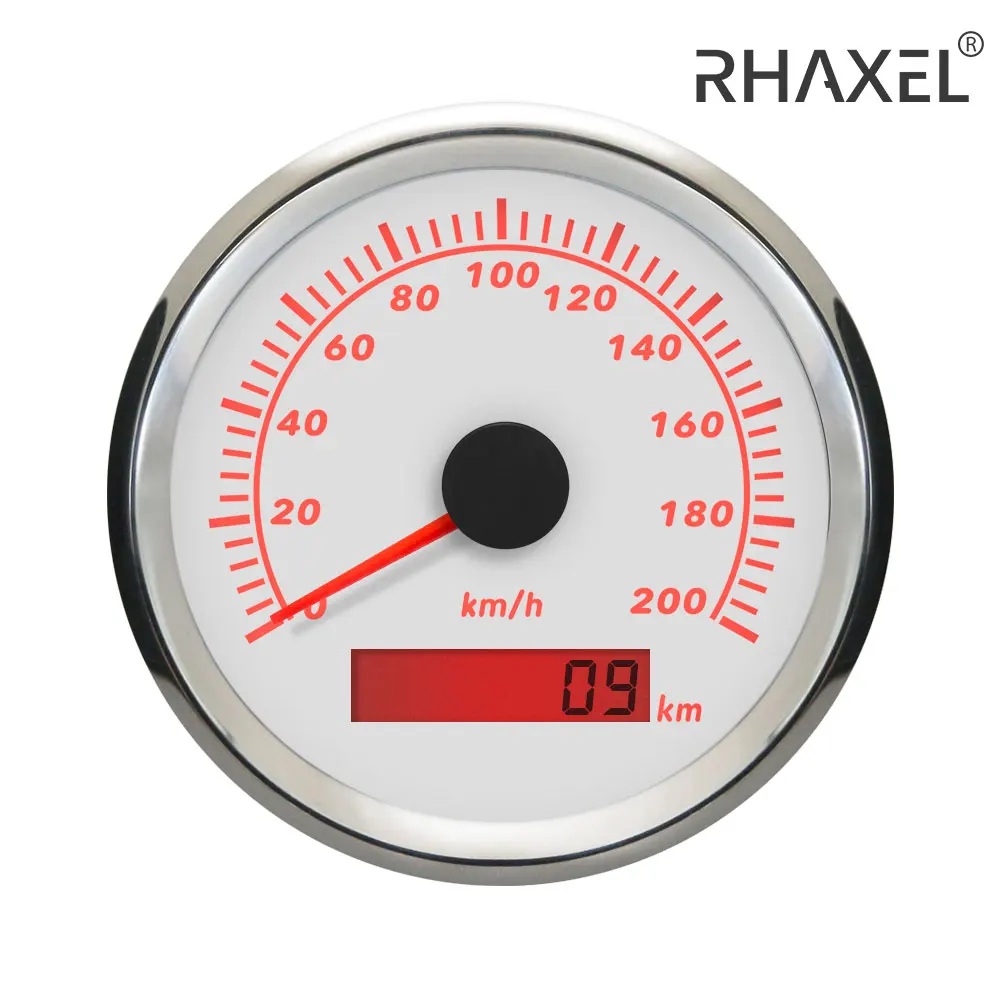 

RHAXEL Universal 85mm GPS Speedo Gauge Meter 0-120km/h 0-160km/h 0-200km/h 0-300km/h 0-200MPH for Yacht Car Trucks Boat 9-32V