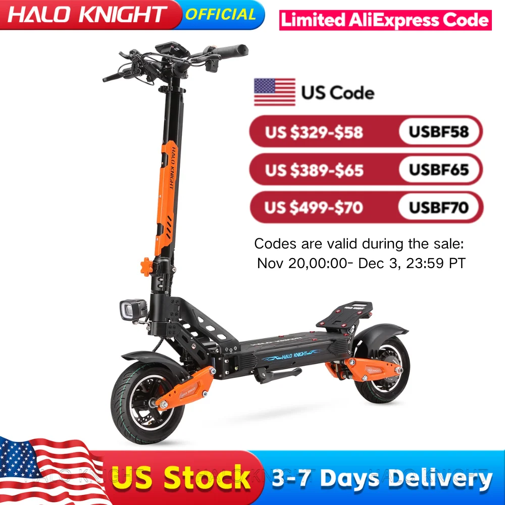 

HALO KNIGHT T102 Professional Electric Scooters Free Shipping 52V 1200W 21Ah E Scooter 50KM/H E-Scooter Folding Adults Scooter