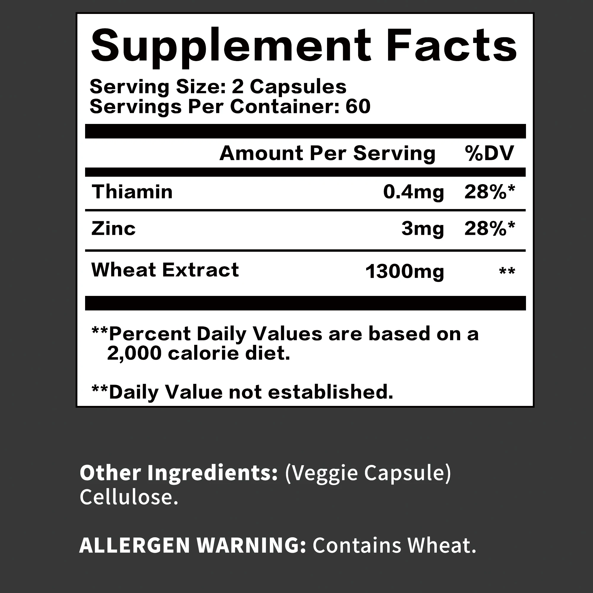 Wheat Extract - Has High Spermidine Content and Zinc To Promote Healthy Aging - 120 Capsules