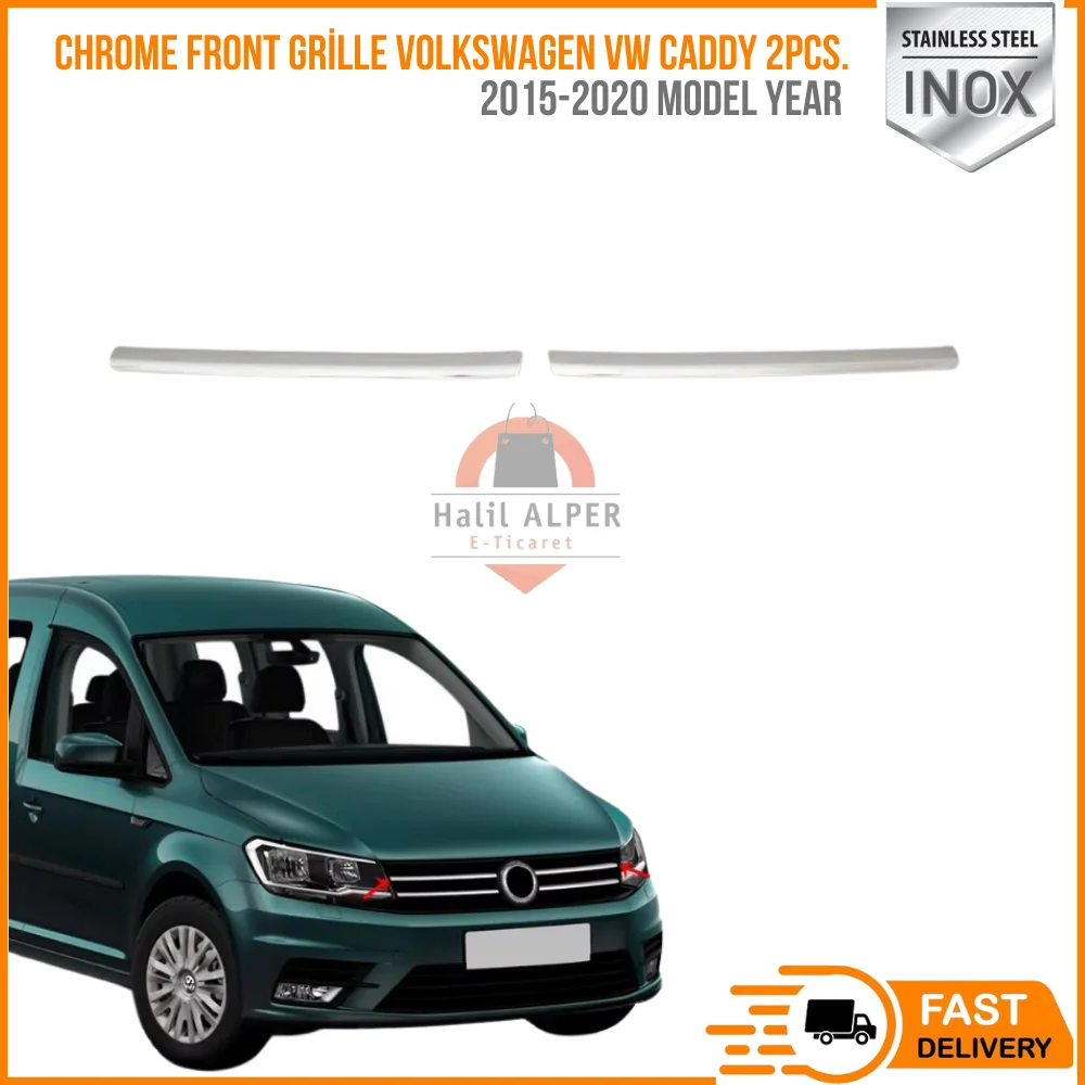 For Chrome front grille Volkswagen VW Caddy 2pcs. 2015-2020 stainless steel. A quality. Automotive accesses high quality