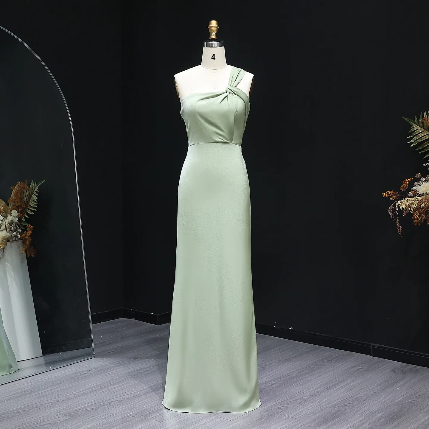 

Sharon Said Элегантное зеленое платье подружки невесты без рукавов на одно плечо Простое длинное платье русалки для свадебного гостя BS003 по индивидуальному заказу