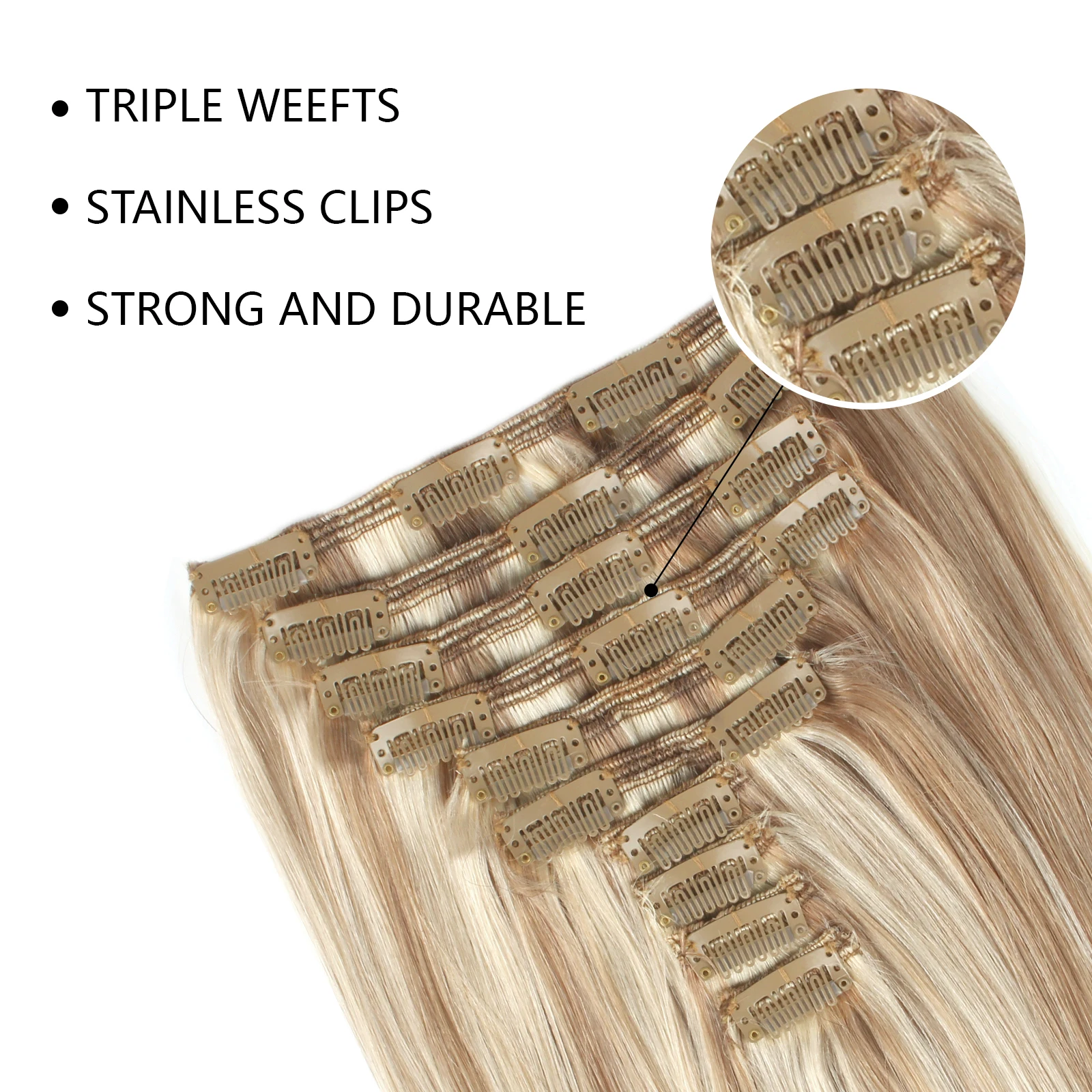 Sixstarhair 10 pçs clipe ins cabelo natural 100 extensões de cabelo humano 160g e 220 g/pacote 20/22 Polegada clipe na extensão do cabelo para mulher