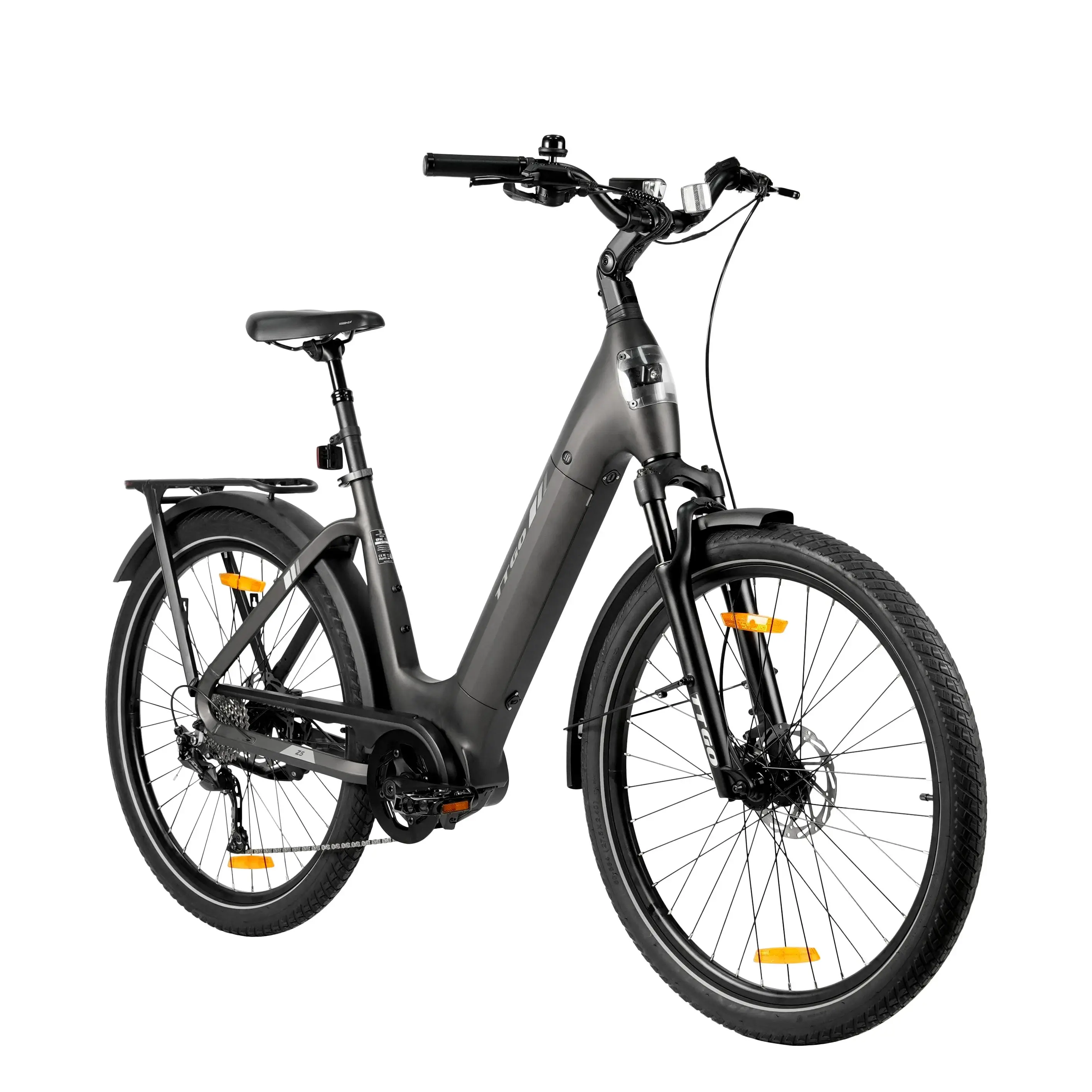 TTGO Z5 Mid-Drive E-Bike 27,5" City E-Bike 36V18Ah Versteckter Akku 250W Bafang Mittelmotor Drehmomentsensor 75Nm Hydraulische Scheibenbremse E-Bike für Erwachsene Pendler EU-Lager
