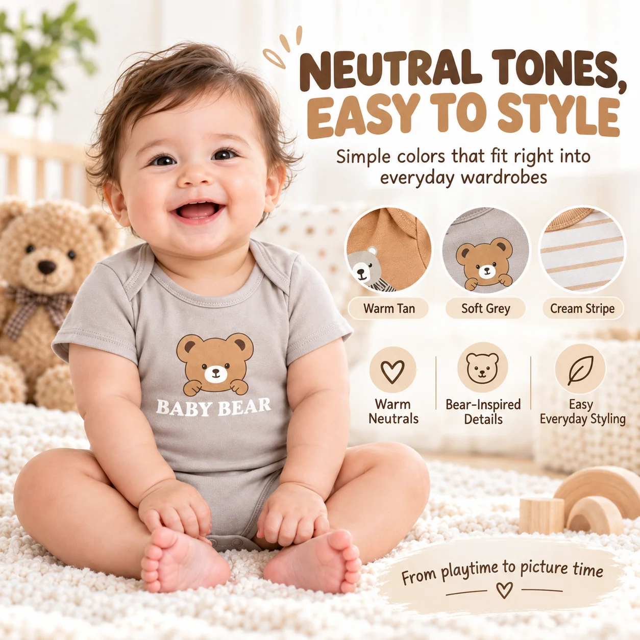 ชุดบอดี้สูทเด็กทารก 3 ชิ้น ลาย - Baby Clothing Neutral บทวิจารณ์และราคา