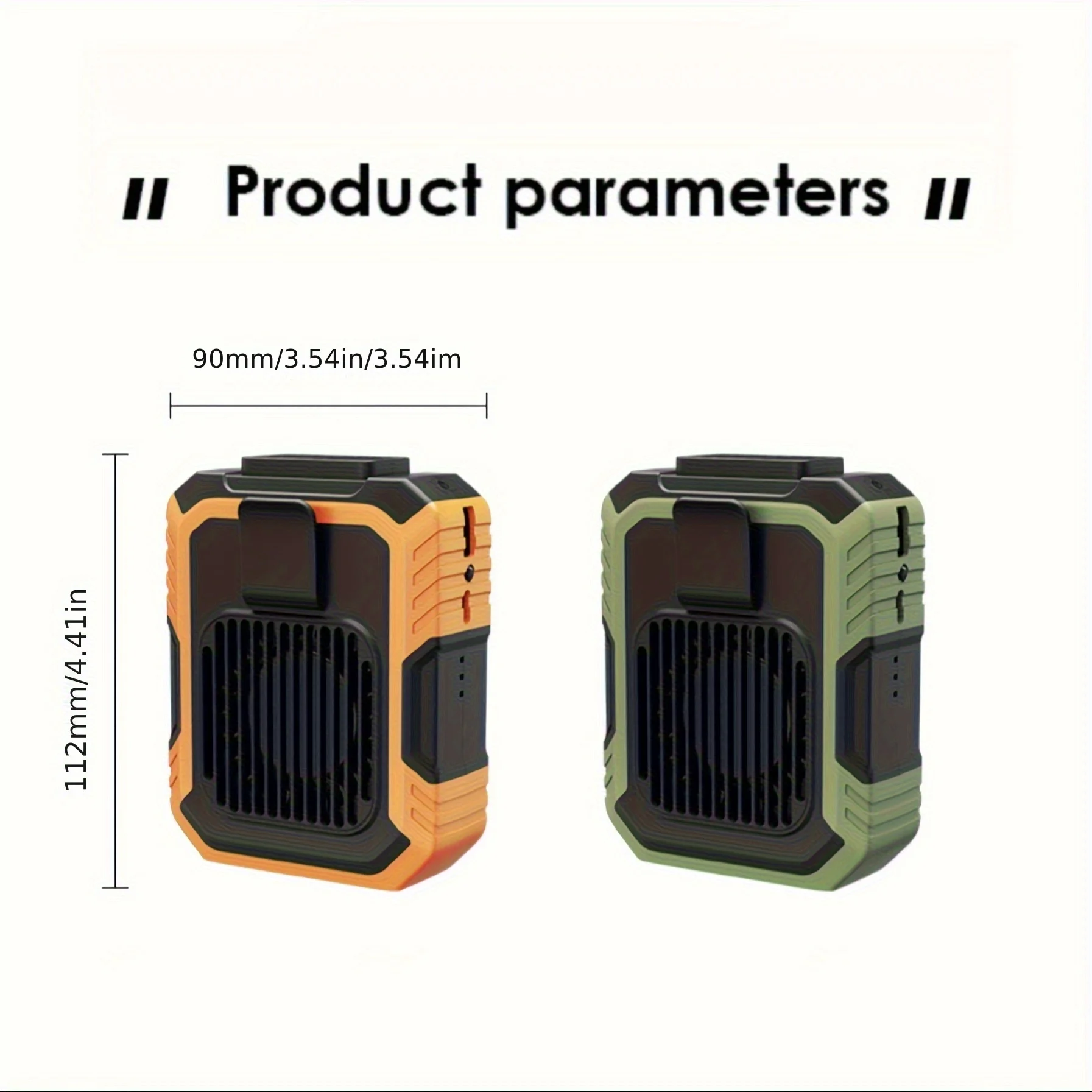 مروحة معلقة على الخصر، مروحة متعددة الوظائف ثلاثة في واحد قابلة لإعادة الشحن عبر USB، مع نفخ وإضاءة وإمدادات طاقة وتبريد سريع صامت