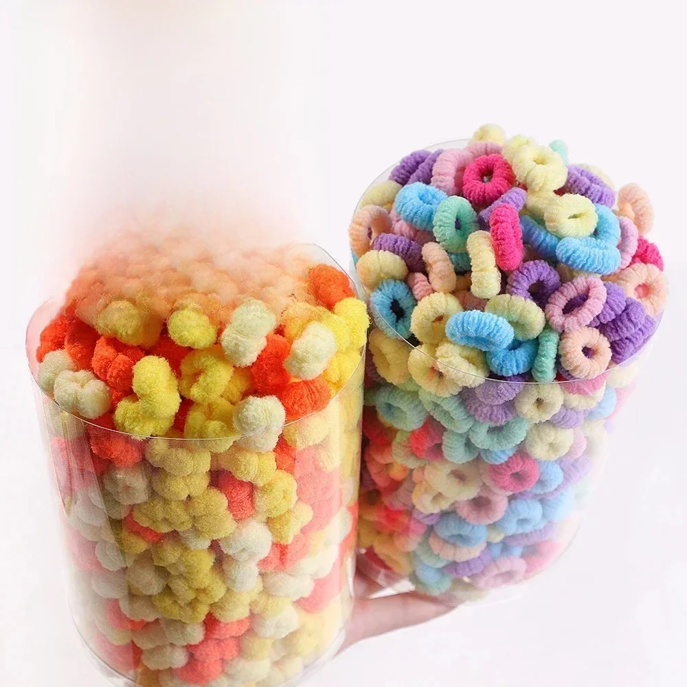 20/50/100 sztuk dzieci jednokolorowa siatka fala elastyczne opaski do włosów dziewczynek Scrunchie opaski gumowe Kid słodkie słodkie akcesoria do włosów — zdjęcie 2