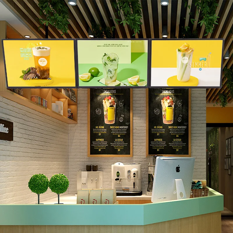 

Snap Frame Advertising Sign Light Box Billboard Wall Mounted Milk Tea Café Shop Menu Display LED Order Price List