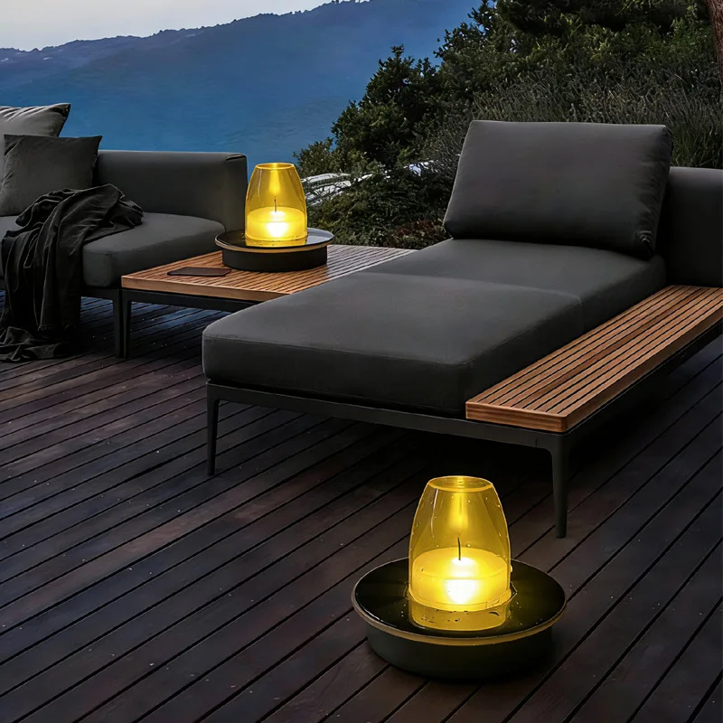 Outdoor Floating Light Solar Buoyant Luminous Water Decor Simulated Flame Waterproof Buoyant Candle Light Amber Cover Decor