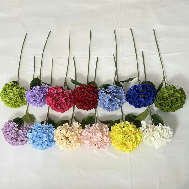 Bouquet d'hortensia artificielles en soie, 58cm, pour fête à domicile, mariage, salon, accessoires de décoration de Table