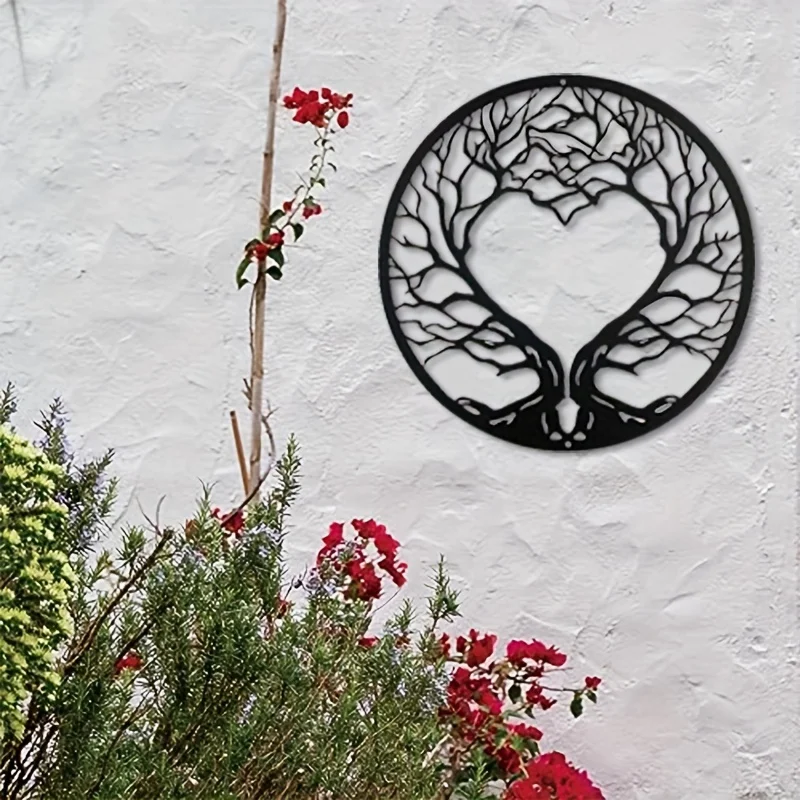 1PC Tree of Life Home Wall Sculpture, Heart shaped Tree Metal Wall Art, Decorative Metal Tree Wall Decoration