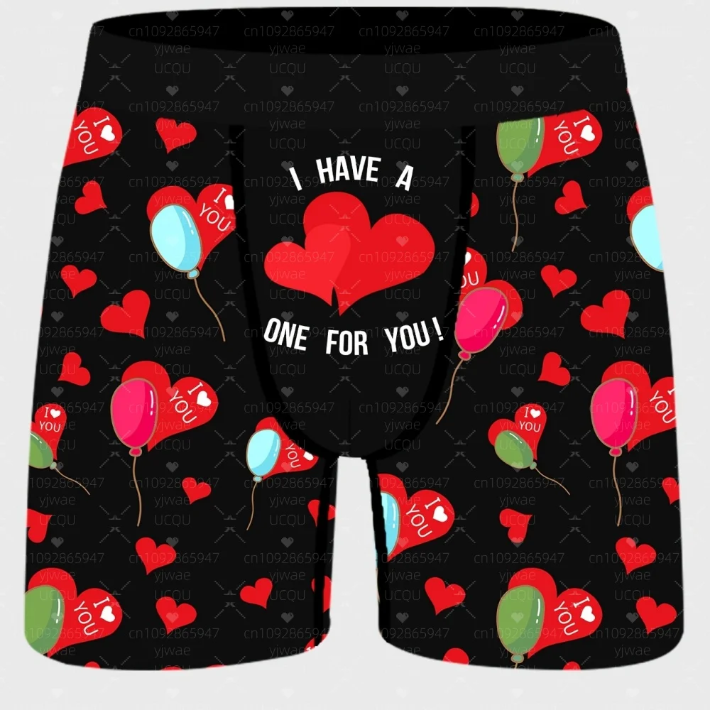 

Летние мужские боксеры на день Святого Валентина, мужские трусы для влюбленных, эластичные анимированные трусы для ситкомов, нижнее белье, шорты, мужская одежда
