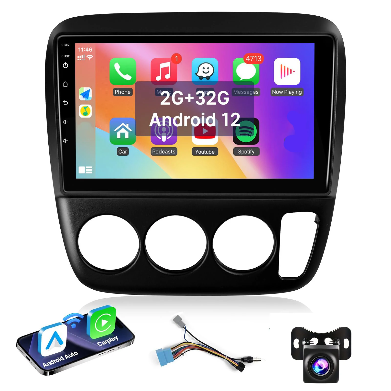 

9'' Touch Screen in-Dash Bluetooth WiFi GPS Navigation SWC Backup Camera Manual AC for Honda CRV 1997 1998 1999 2000 2001