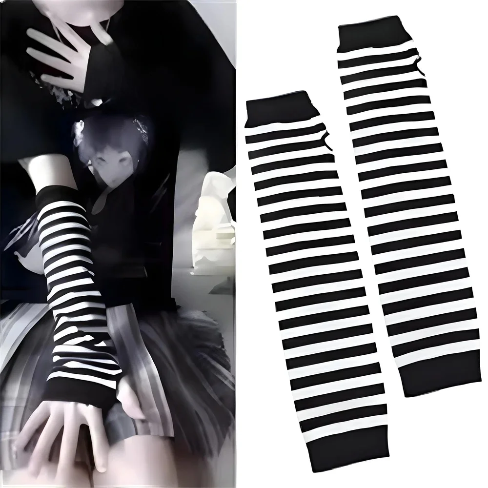 Une paire de gants longs sans doigts, manchette pour gants, mitaines coudières, Cool, extensible, chauffe-bras d'hiver