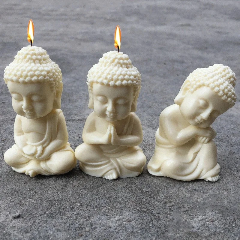 3D Budda Świeca Silikonowa Forma DIY Medytacja Śpiew Statuetka Buddy Gips Żywica Epoksydowa Narzędzie do odlewania Ręczne mydło Lodówka — zdjęcie 2