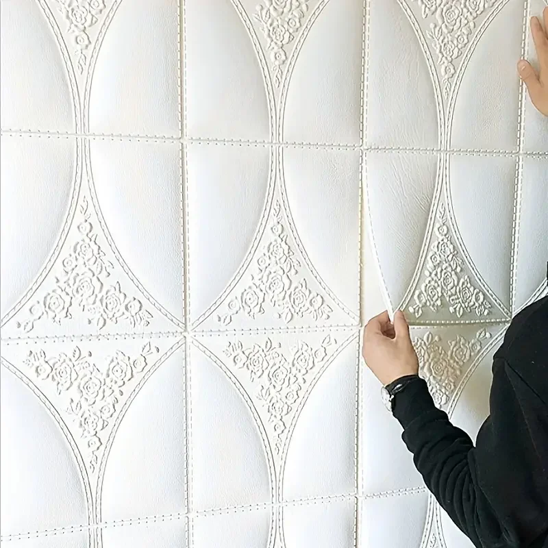 35*35cm Creative Self-adhesive Panels TV Background Wall Stickers Living Room Wallpaper Grid Soft Bag 3D Home Decoration