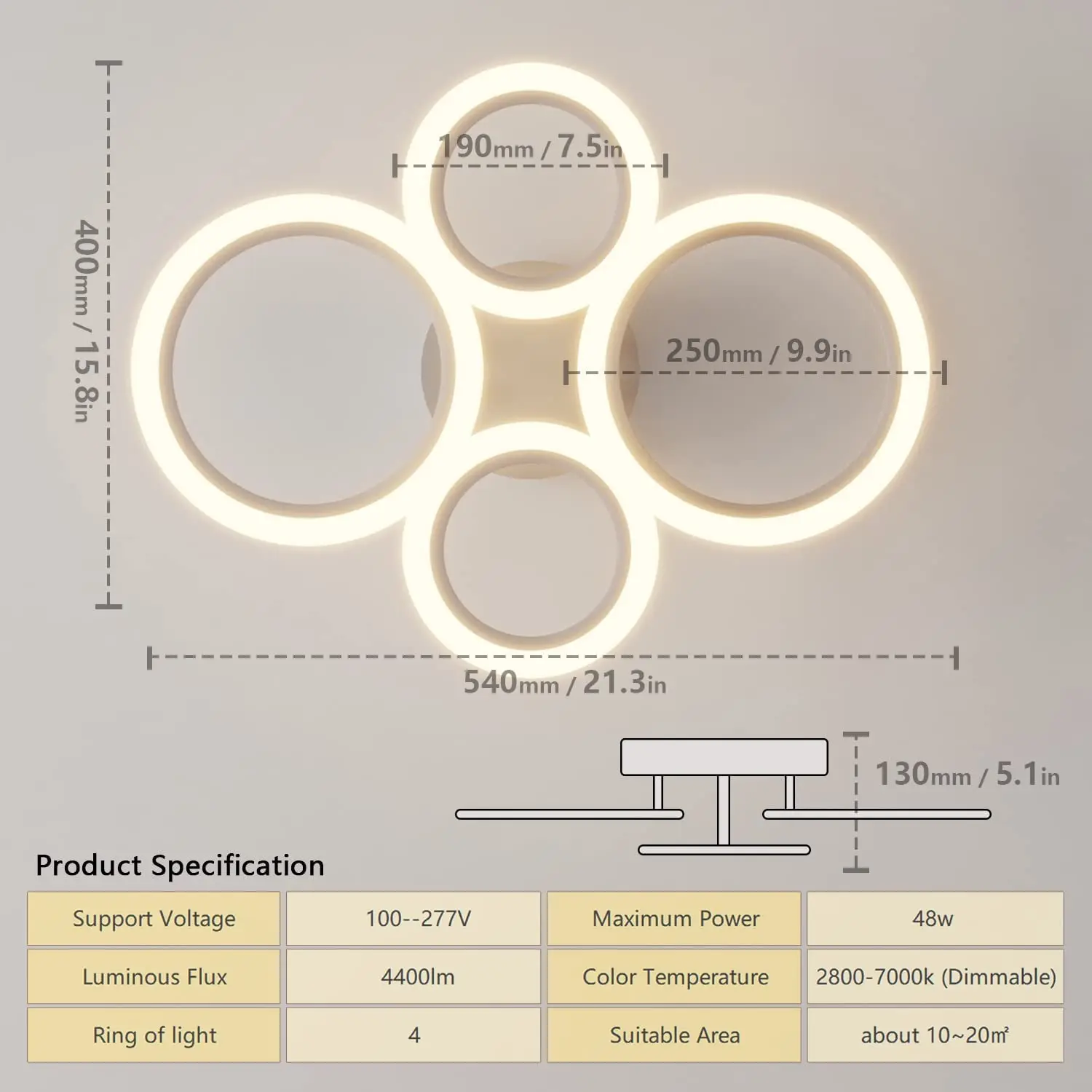 LED Ceiling lights Ring Chandelier Ceiling Lamps For Living Room Bedroom Dining Room Circle Rings Remote control Ceiling Lights