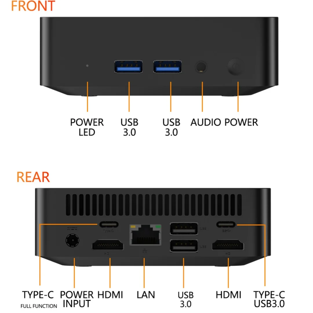 DIY Gaming Computer Mini PC AMD Inter N150 16 GB DDR4 1 TB SSD Windows 11 Wifi6 BT5.2 Tragbarer Gaming-Desktop-Computer Minipc