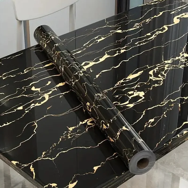 Kitchen Stove Waterproof and Oil-Proof Wallpaper Self-Adhesive Cabinet Renovation Tile Marble Sticker Countertop PVC Wallpaper
