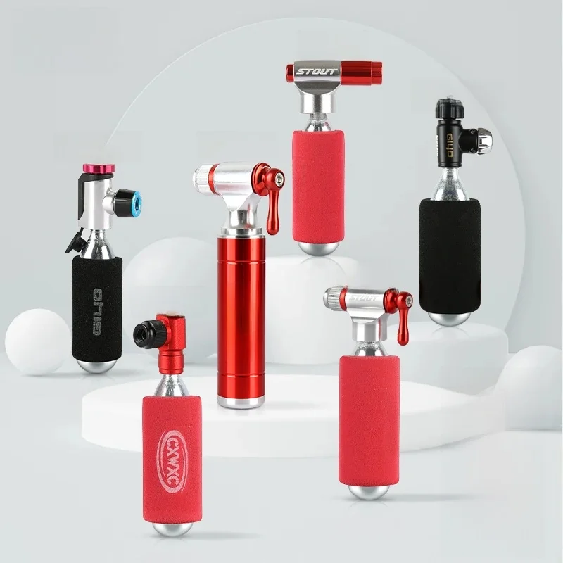 CXWXC vélo CO2 pompe Schrader Presta Portable Mini pneu Tube CO2 cartouche sécurité automatique CO2 gonfleur d'air vélo accessoires