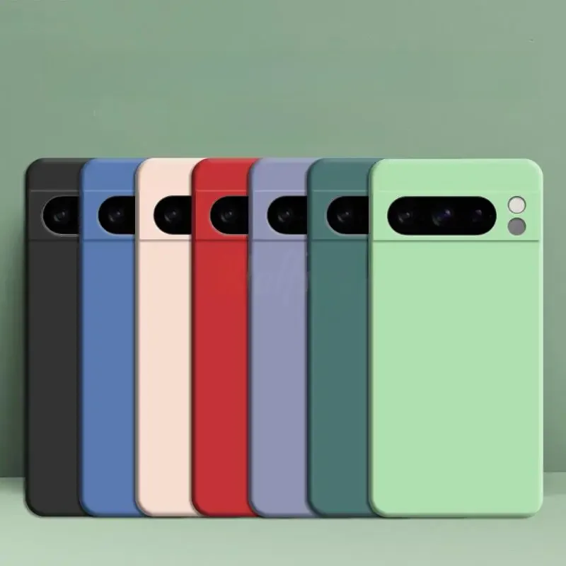 Para google pixel 8 pro caso pixel 9 pro xl capa protetor de borracha de silicone líquido tpu caso